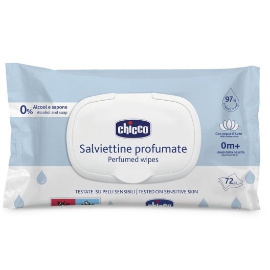 Chicco Salviettine detergenti profumate - con coperchio - 72 salviettine Chicco Salviettine detergenti profumate - con coperchio - 72 salviettine