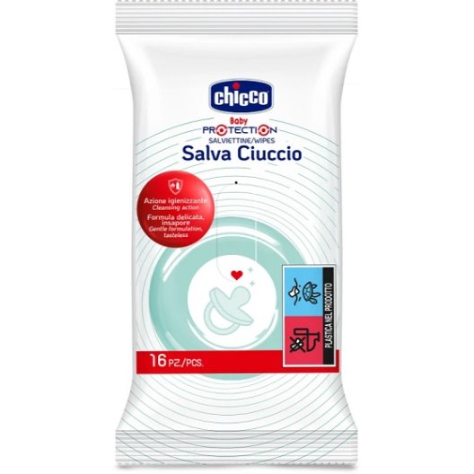 Chicco Salviettine Pulisci Ciucio - 16 salviettine Chicco Salviettine Pulisci Ciucio - 16 salviettine