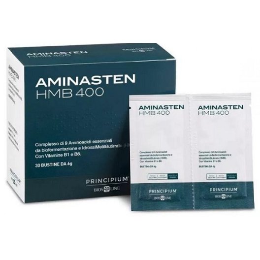 Principium Aminasten HMB 400 - aminoacidi essenziali con vitamine B - 30 bustine