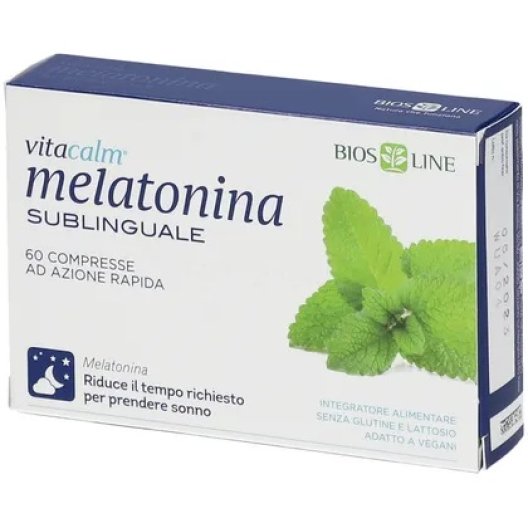 Vitacalm melatonina 60 compresse da sciogliere sotto la lingua Vitacalm melatonina 60 compresse da sciogliere sotto la lingua