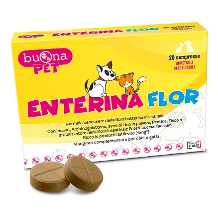 Enterina flor probiotico per cani e gatti 20 compresse Enterina flor probiotico per cani e gatti 20 compresse
