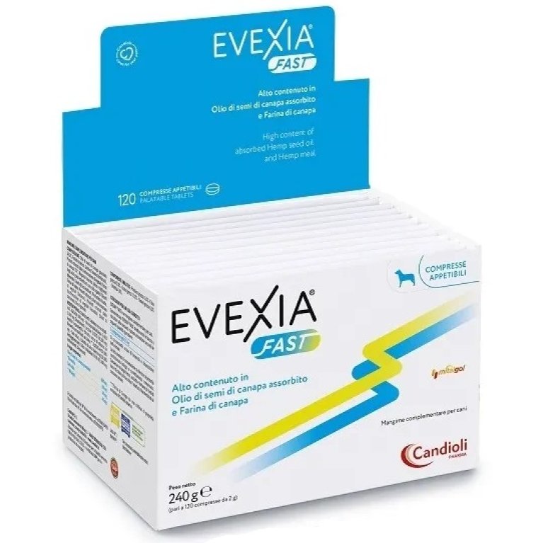 Evexia Fast Candioli 120 compresse – Integratore Articolare Naturale per Cani e Gatti Evexia Fast Candioli 120 compresse – Integratore Articolare Naturale per Cani e Gatti