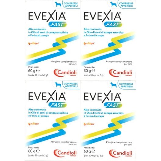Evexia Fast Candioli 120 compresse – Integratore Articolare Naturale per Cani e Gatti