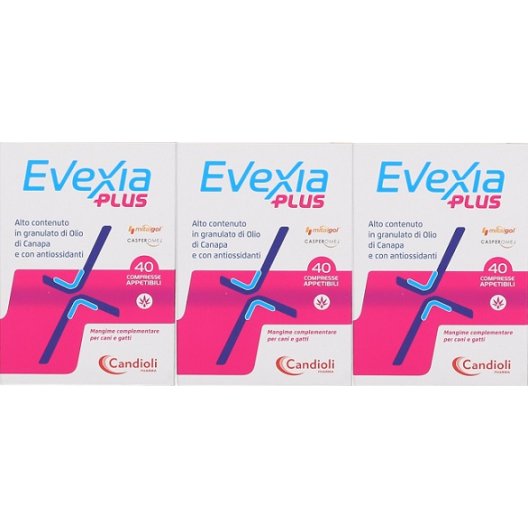 Evexia Plus 120 compresse per cani e gatti ad alto contenuto di olio di canapa ed antiossidanti 