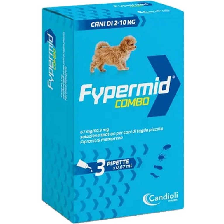Fypermid Combo Cani da 2 a 10 kg - antiparassitario ad ampio spettro - 3 pipette