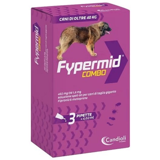 Fypermid Combo Cani da 40 a 60 kg - antiparassitario ad ampio spettro - 3 pipette Fypermid Combo Cani da 40 a 60 kg - antiparassitario ad ampio spettro - 3 pipette