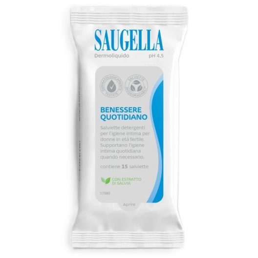 Saugella Dermoliquido 15 salviettine intime detergenti