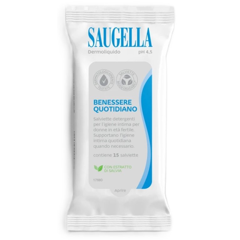 Saugella Dermoliquido 15 salviettine intime detergenti