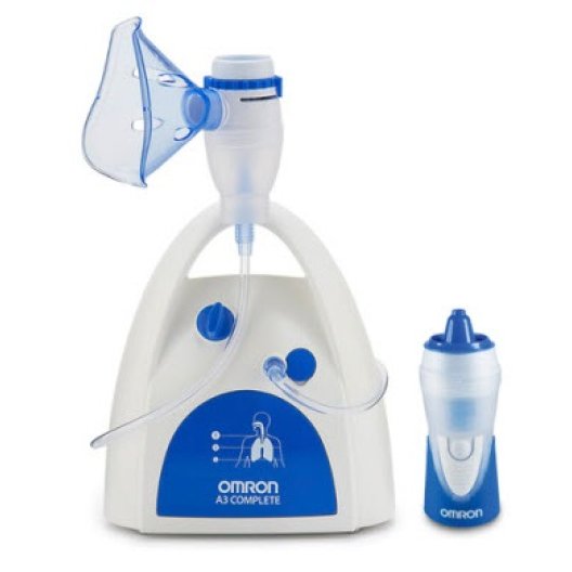 Aerosol a pistone con doccia nasale Omron A3 Complete - con ampolla a flusso regolabile Aerosol a pistone con doccia nasale Omron A3 Complete - con ampolla a flusso regolabile