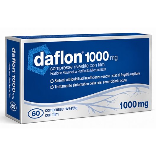 Daflon 1000 mg 60 Compresse | Per Gambe Pesanti, Insufficienza Venosa ed Emorroidi Daflon 1000 mg 60 Compresse | Per Gambe Pesanti, Insufficienza Venosa ed Emorroidi