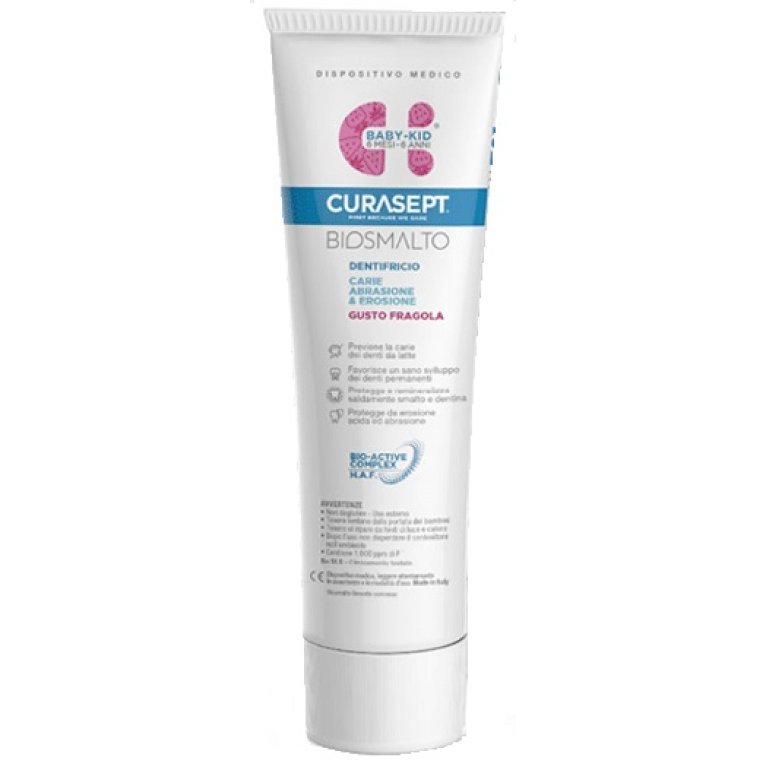 Curasept Biosmalto dentifricio per bambini dai 6 mesi ai 6 anni gusto fragola - 50 ml Curasept Biosmalto dentifricio per bambini dai 6 mesi ai 6 anni gusto fragola - 50 ml