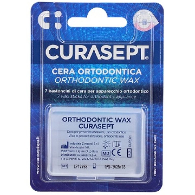 Cera Ortodontica Curasept - 7 bastoncini di cera per apparecchi ortodontici Cera Ortodontica Curasept - 7 bastoncini di cera per apparecchi ortodontici