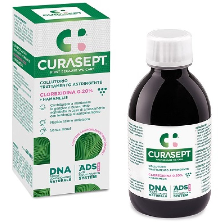 Curasept Collutorio Astringente ADS DNA con clorexidina 0.20 e Hamamelis - 200 ml Curasept Collutorio Astringente ADS DNA con clorexidina 0.20 e Hamamelis - 200 ml