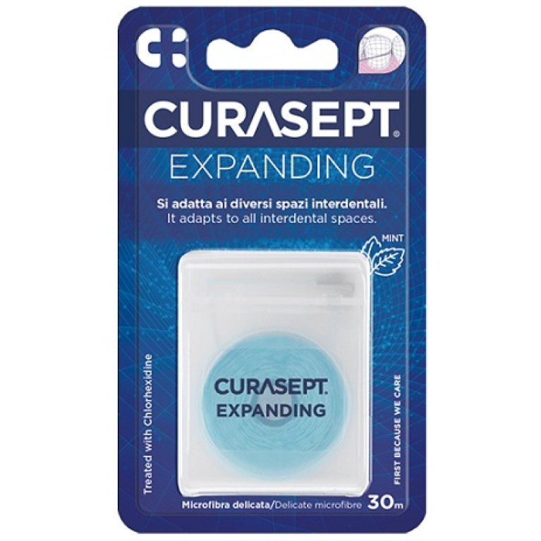 Curasept Filo Interdentale Expanding - trattato con clorexidina e sentore di menta - 30 metri