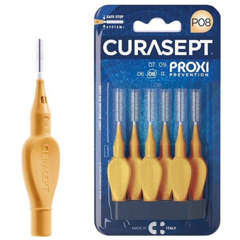 Curasept Scovolino arancio chiaro P08 proxi - 6 scovolini Curasept Scovolino arancio chiaro P08 proxi - 6 scovolini