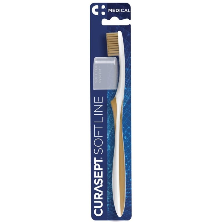 Curasept Spazzolino SoftLine Protettivo - testina lunga ocra - 1 pezzo Curasept Spazzolino SoftLine Protettivo - testina lunga ocra - 1 pezzo