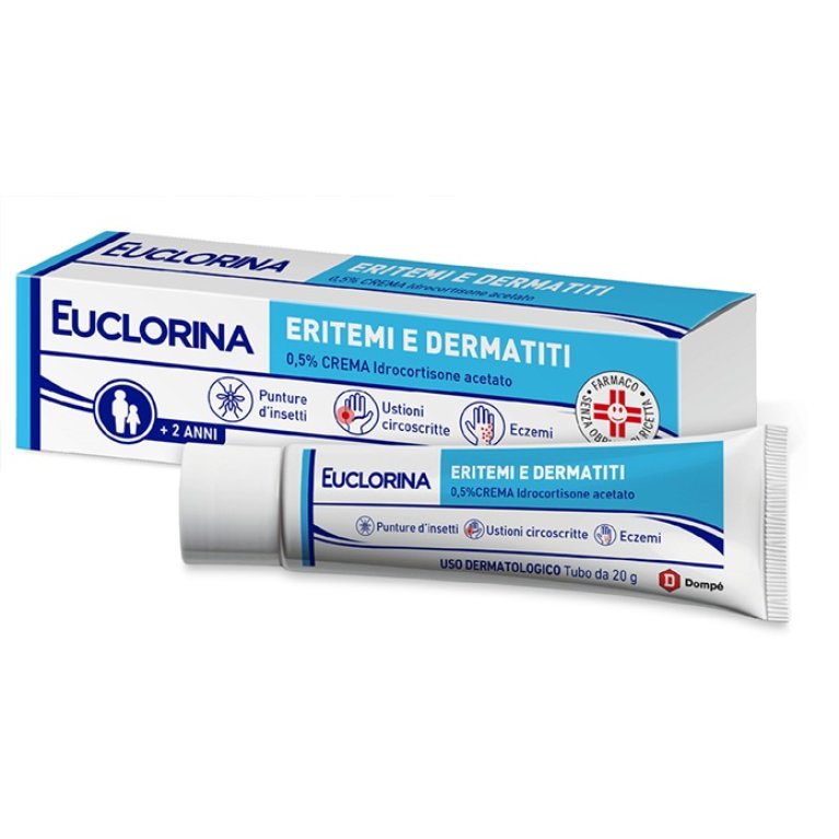 Euclorina Eritemi e Dermatiti - Idrocortisone 0,5% crema - 20 grammi Euclorina Eritemi e Dermatiti - Idrocortisone 0,5% crema - 20 grammi