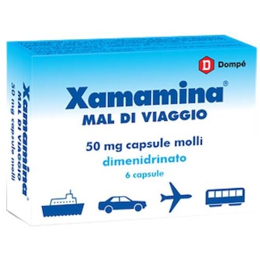 Xamamina Mal di Viaggio Adulti - 50 mg - 6 Capsule Molli Xamamina Mal di Viaggio Adulti - 50 mg - 6 Capsule Molli
