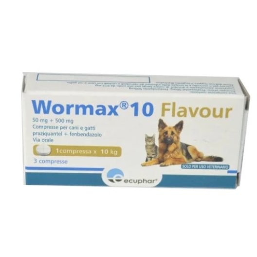 Wormax 10 Flavour - 3 compresse per cani e gatti - 50 mg + 500 mg Wormax 10 Flavour - 3 compresse per cani e gatti - 50 mg + 500 mg