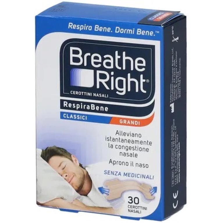 Breathe right respira bene cerotti nasali classici grandi 30 pezzi Breathe right respira bene cerotti nasali classici grandi 30 pezzi