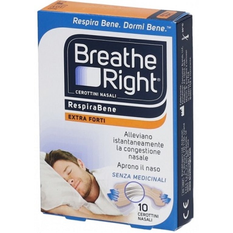 Breathe right respira bene cerotti nasali Extra Forti 10 pezzi Breathe right respira bene cerotti nasali Extra Forti 10 pezzi