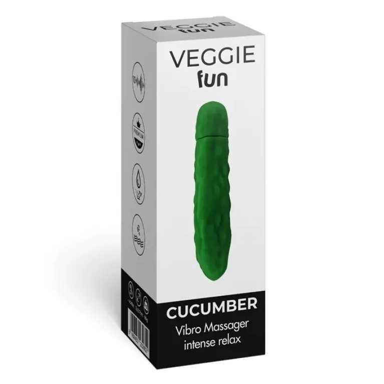 Veggie fun massaggiatore vibrante a forma di cetriolo 12 cm