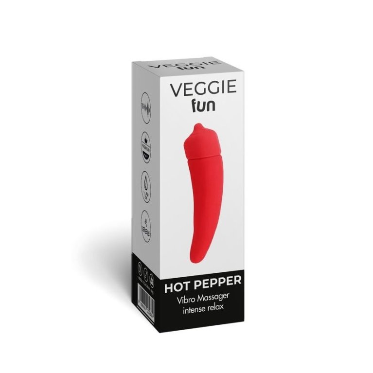 Veggie fun massaggiatore vibrante a forma di peperoncino 12 cm Veggie fun massaggiatore vibrante a forma di peperoncino 12 cm