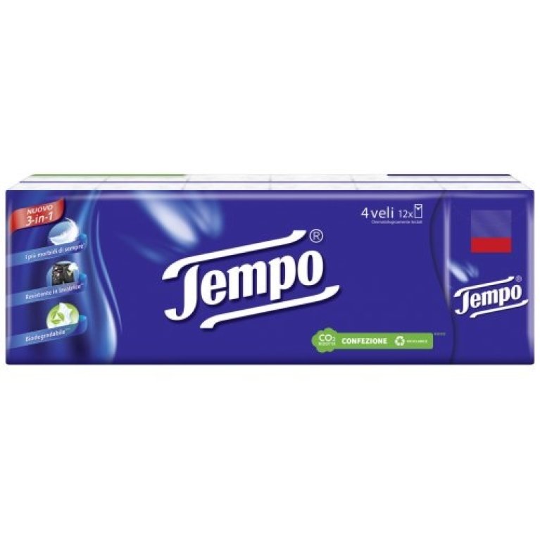 Tempo Fazzoletti 3 in 1 - Morbidi, Resistenti e Biodegradabili - 12 Pacchetti Tempo Fazzoletti 3 in 1 - Morbidi, Resistenti e Biodegradabili - 12 Pacchetti