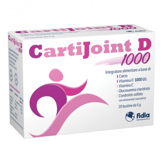 Cartijoint D1000 per le articolazioni e le ossa 20 bustine da 5 grammi Cartijoint D1000 per le articolazioni e le ossa 20 bustine da 5 grammi