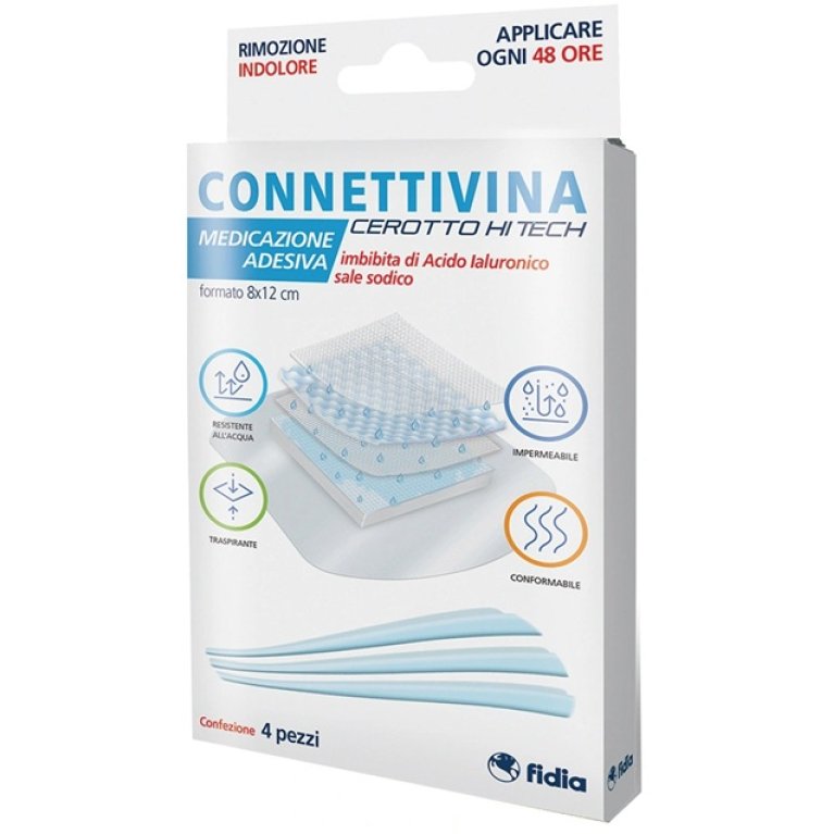 Connettivina Cerotto Hi Tech - 8x12 cm - 4 cerotti con acido ialuronico Connettivina Cerotto Hi Tech - 8x12 cm - 4 cerotti con acido ialuronico
