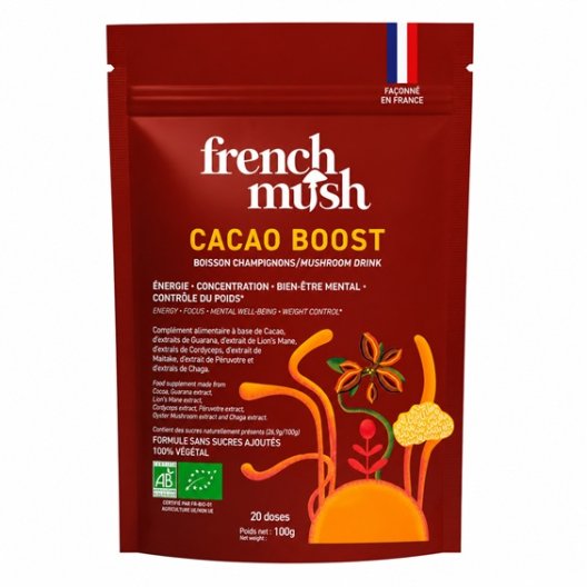 French Mush Cacao Boost BIO - 20 dosi - Sostituto Caffè Funzionale 100 g French Mush Cacao Boost BIO - 20 dosi - Sostituto Caffè Funzionale 100 g