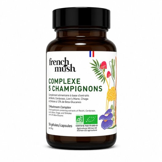 French Mush Complesso 5 Funghi BIO - 56 capsule French Mush Complesso 5 Funghi BIO - 56 capsule