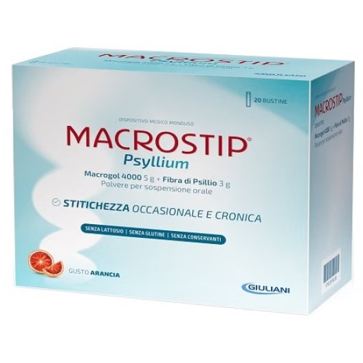 Macrostip Psyllium 14 Bustine | Lassativo Macrogol e Psillio