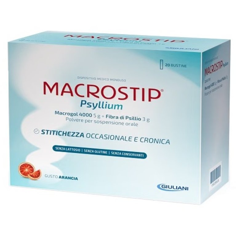Macrostip Psyllium 14 Bustine | Lassativo Macrogol e Psillio