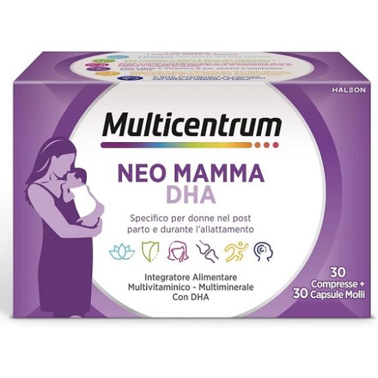 Multicentrum Neo Mamma DHA specifico per le donne nel post parto e durante l'allattamento 30 compresse + 30 capsule molli Multicentrum Neo Mamma DHA specifico per le donne nel post parto e durante l'allattamento 30 compresse + 30 capsule molli