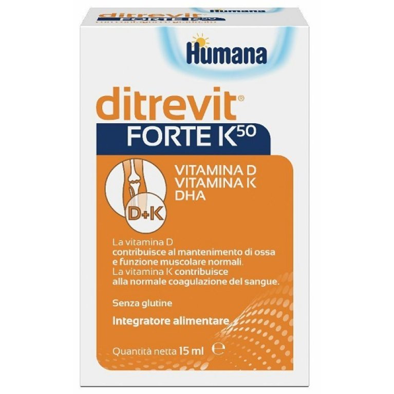 Ditrevit Forte K50 integratore alimentare di Vitamine D e K con DHA - 15 ml Ditrevit Forte K50 integratore alimentare di Vitamine D e K con DHA - 15 ml