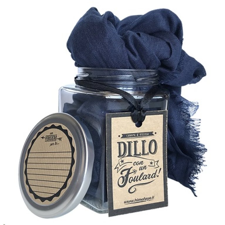 Dillo con un Foulard - Foulard in fibra di canapa in barattolo di vetro Dillo con un Foulard - Foulard in fibra di canapa in barattolo di vetro