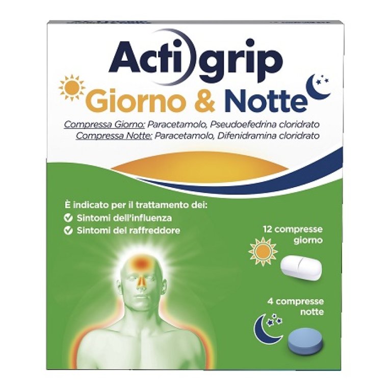 Actigrip Giorno e notte 12 compresse giorno + 4 compresse notte