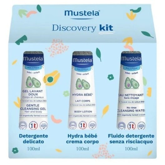 Mustela Discovery Kit - detergente delicato + crema corpo + fluido det senza risciaqui