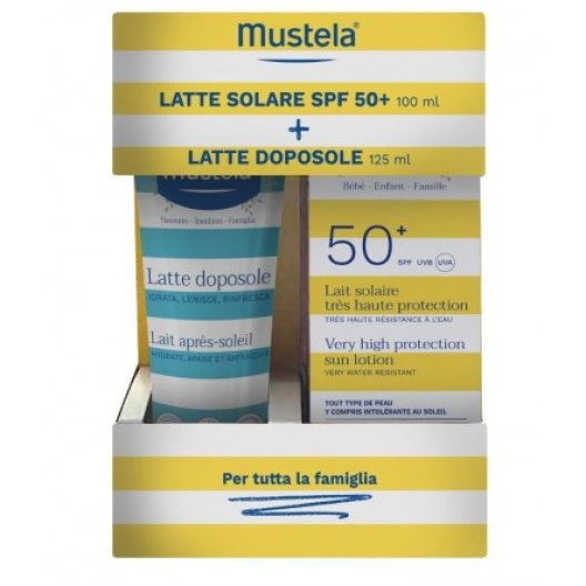 Mustela bipack latte solare SPF 50+ da 100 ml + latte doposole da 125 ml