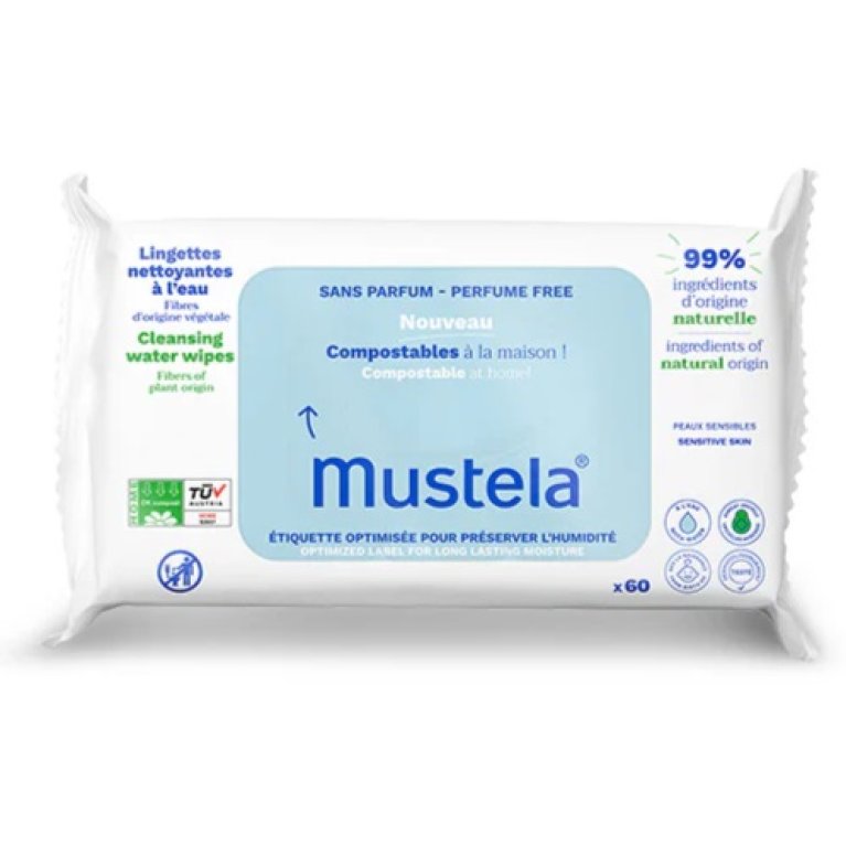 Mustela Salviettine compostabili Senza Profumo - 60 salviettine Mustela Salviettine compostabili Senza Profumo - 60 salviettine