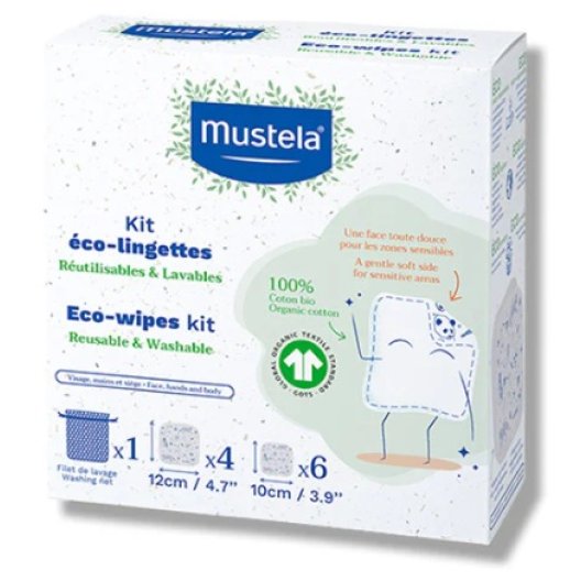 Mustela salviette ecologiche lavabili e riutilizzabili 100% cotone 10 pezzi Mustela salviette ecologiche lavabili e riutilizzabili 100% cotone 10 pezzi