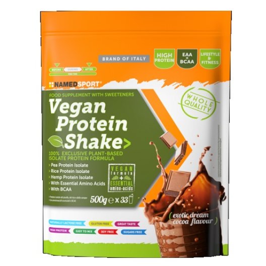 Vegan Protein Shake - Proteine vegane in polvere - 500 grammi / 33 shaker Vegan Protein Shake - Proteine vegane in polvere - 500 grammi / 33 shaker
