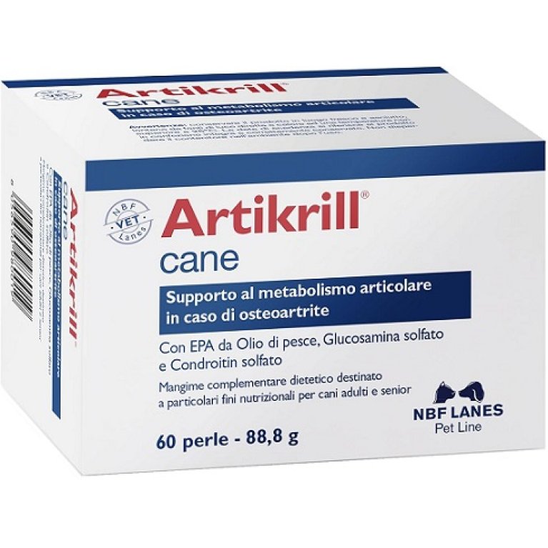 Artikrill Cane - 60 Perle - Integratore Articolazioni per Cani con Glucosamina e Omega-3