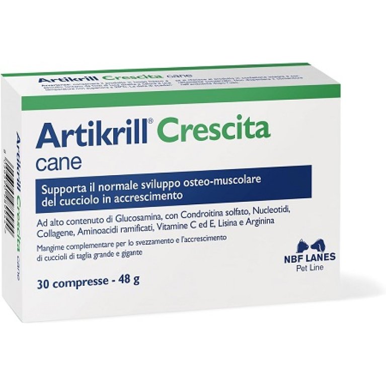 Artikrill crescita cane 30 compresse per lo sviluppo osteo-articolare