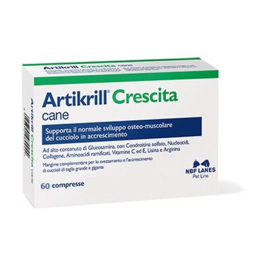 Artikrill crescita cane 60 compresse per lo sviluppo osteo-articolare