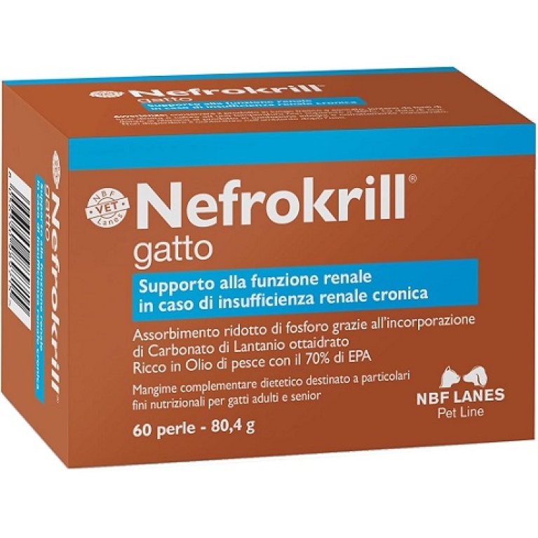 Nefrokrill Gatto - 60 perle - supporto per la funzione renale 
