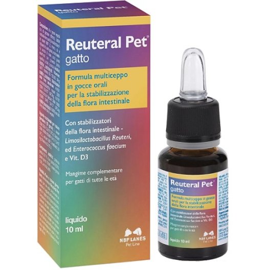 Reuteral Pet Gatto Gocce - 10 ml - stabilizzatore della flora intestinale 