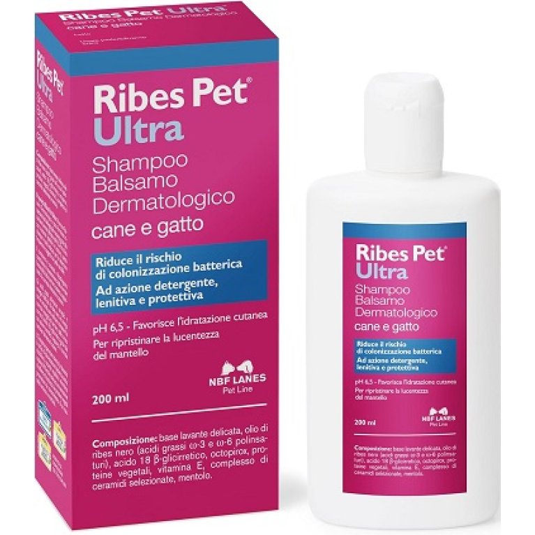 Ribes Pet Ultra shampoo - balsamo dermatologico per cani e gatti 200 ml