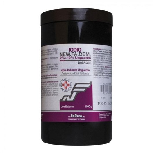 Iodio Unguento 2%+10% - 1 Kg - per la cura dello zoccolo Iodio Unguento 2%+10% - 1 Kg - per la cura dello zoccolo